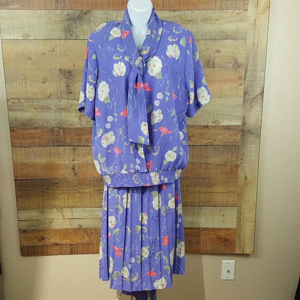 Alfred Dunner 2 Piece Skirt Set Women's Size 18W/22W Purple